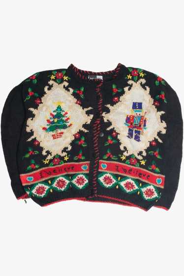 Vintage I Believe Ugly Christmas Cardigan