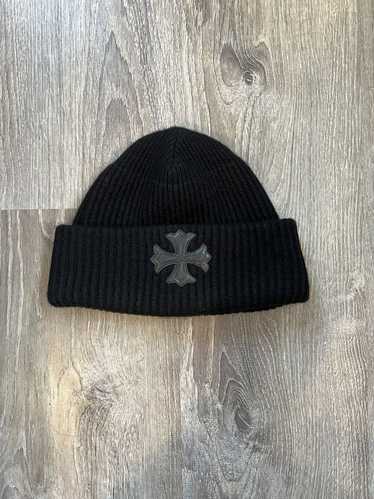 Chrome hearts leather cross patch beanie