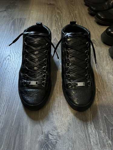 Balenciaga Black Leather Arena Sneakers