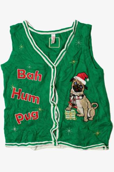 "Bah Hum Pug" Ugly Christmas Sweater Vest 61313