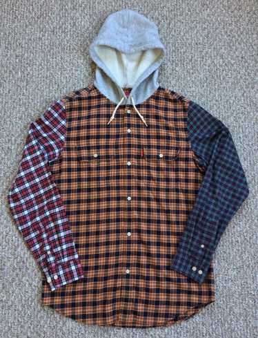 Supreme hooded plaid flannel shirt deals