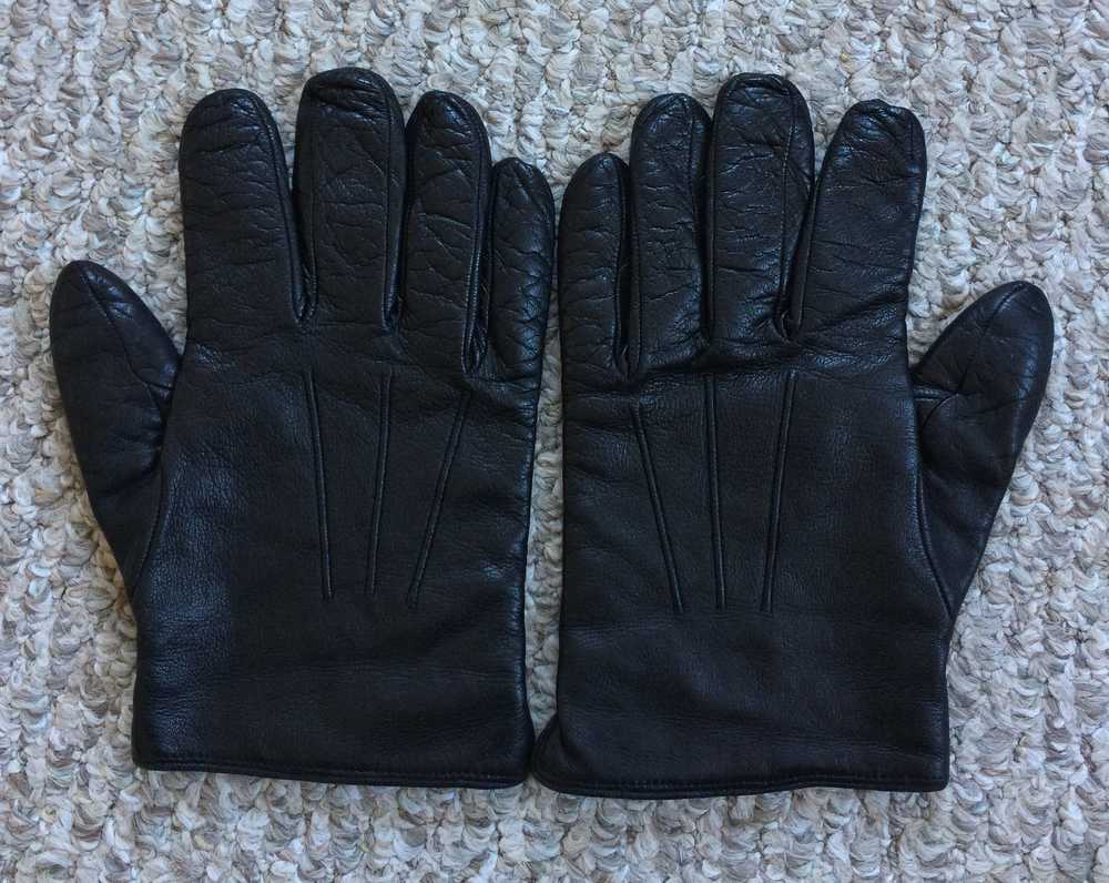 Prada Leather Logo Tab Gloves - image 2