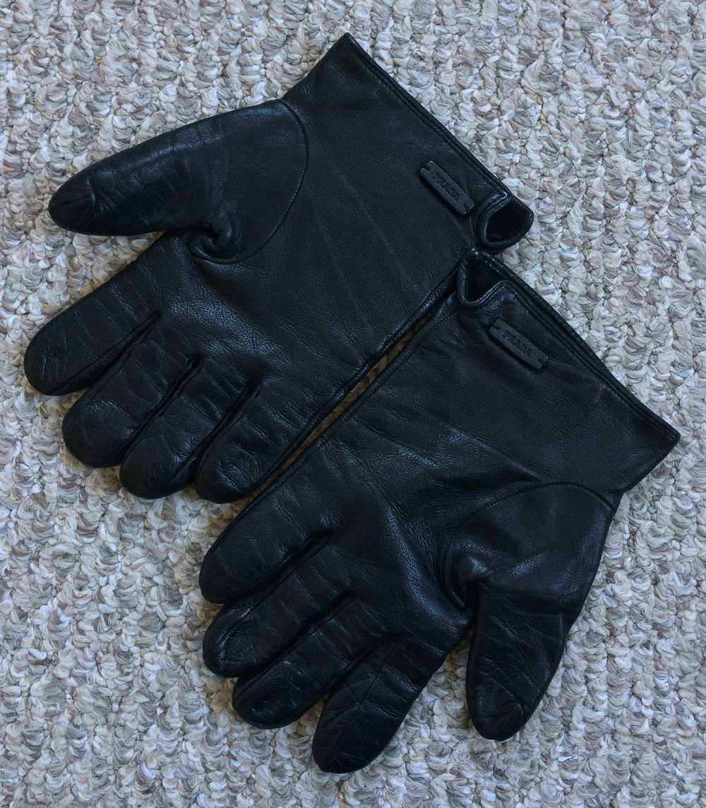 Prada Leather Logo Tab Gloves - image 4