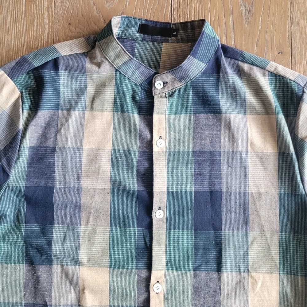 Vintage Vintage Blue White Teal Plaid Longsleeve … - image 2