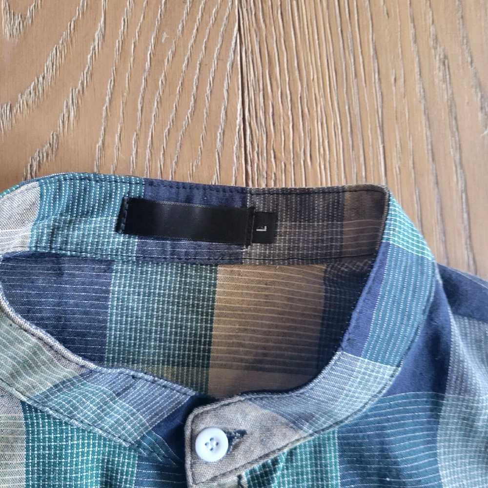 Vintage Vintage Blue White Teal Plaid Longsleeve … - image 3