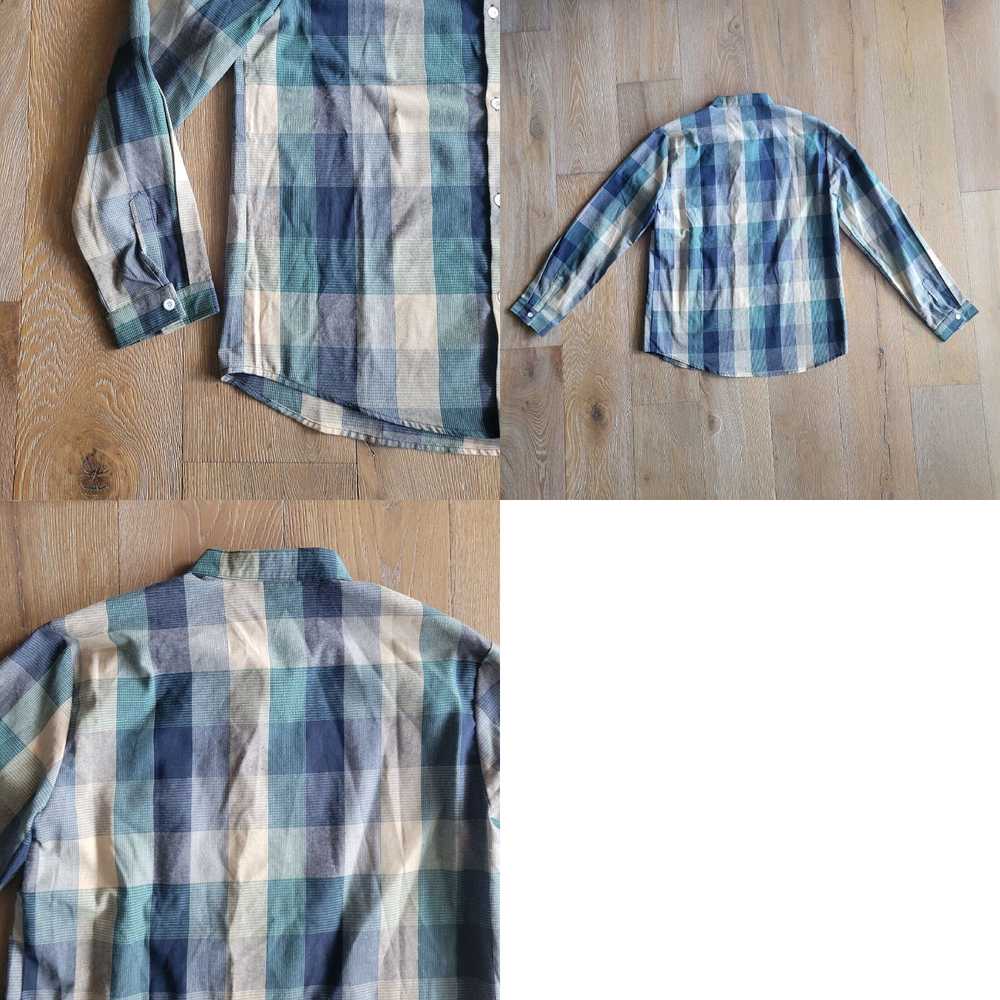 Vintage Vintage Blue White Teal Plaid Longsleeve … - image 4