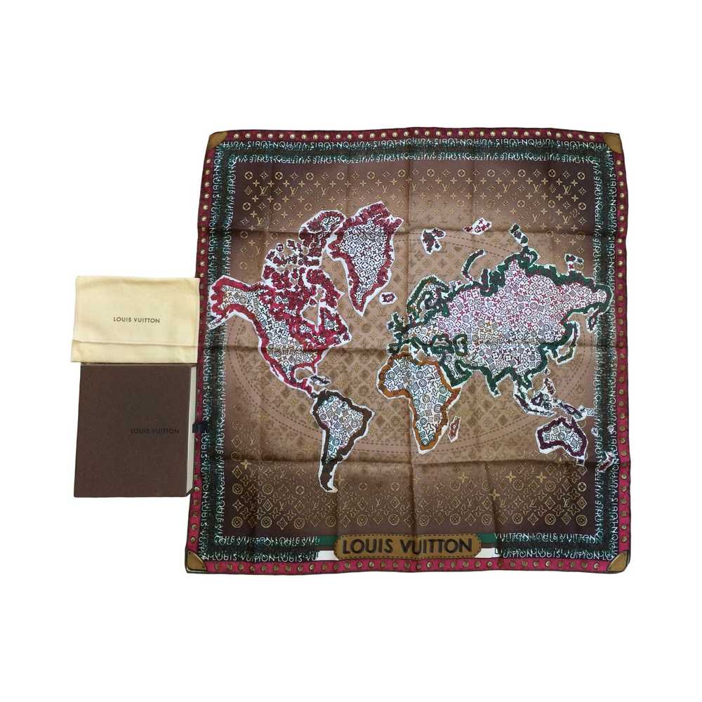 Louis Vuitton Silk Monogram World Map Scarf - image 1