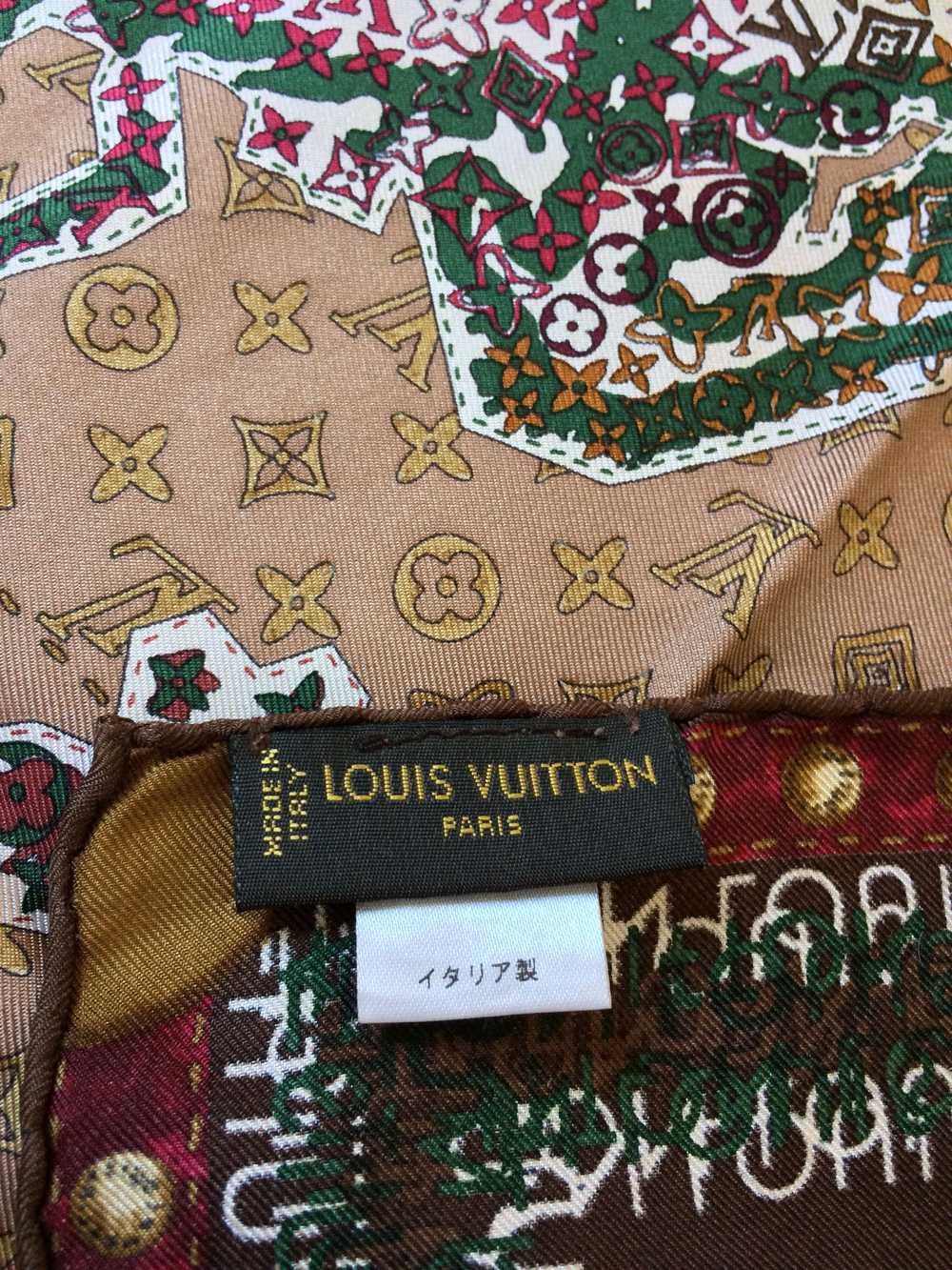 Louis Vuitton Silk Monogram World Map Scarf - image 4