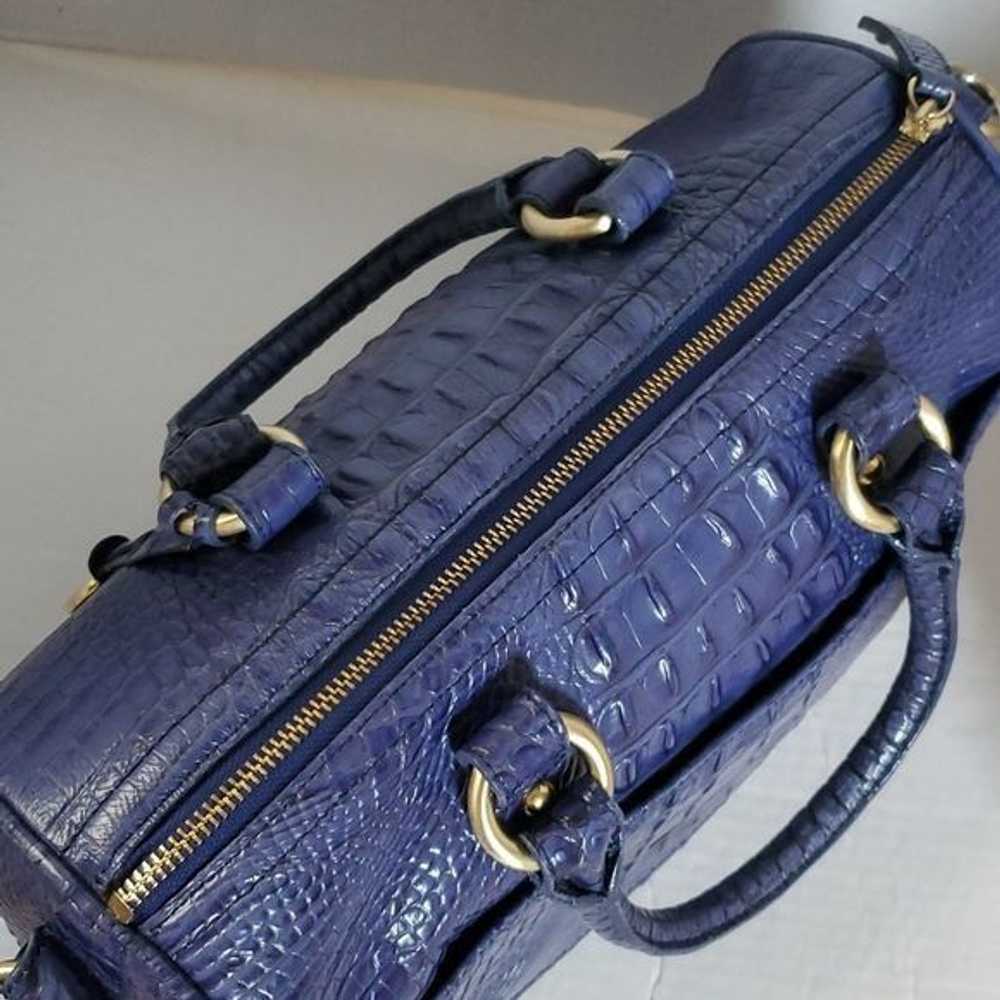 Brahmin Brahmin Blue Reptile Leather Bag Shoulder… - image 10