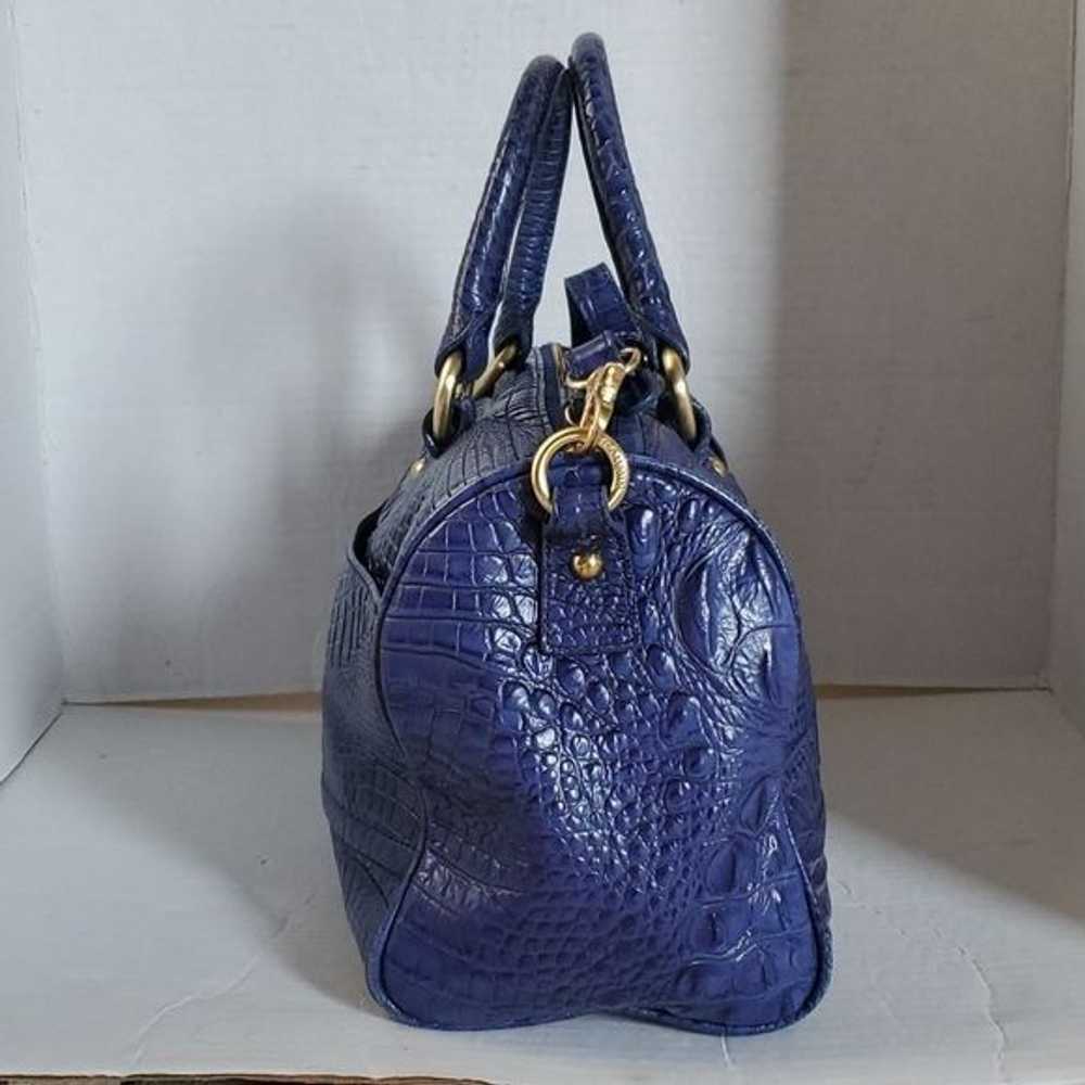 Brahmin Brahmin Blue Reptile Leather Bag Shoulder… - image 2