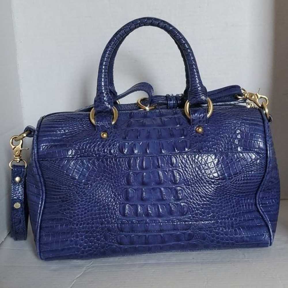 Brahmin Brahmin Blue Reptile Leather Bag Shoulder… - image 3