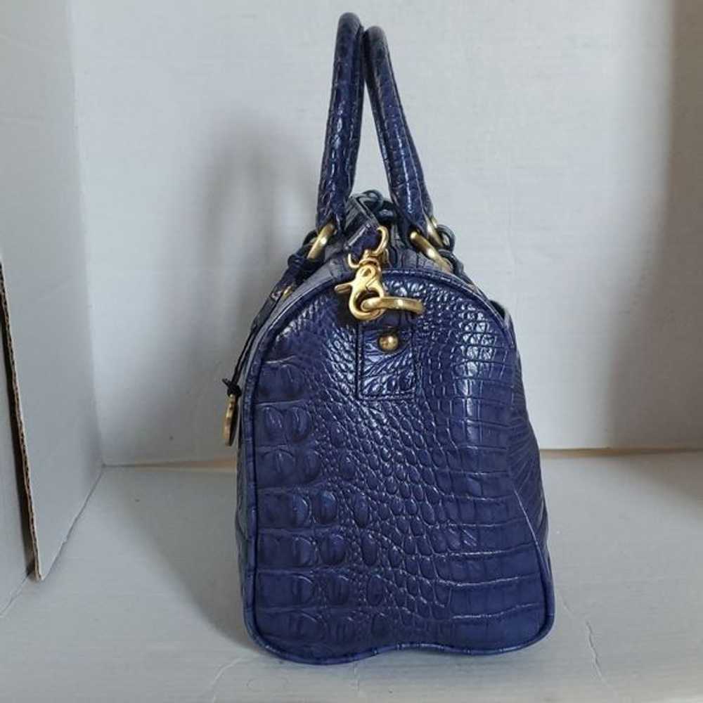 Brahmin Brahmin Blue Reptile Leather Bag Shoulder… - image 4