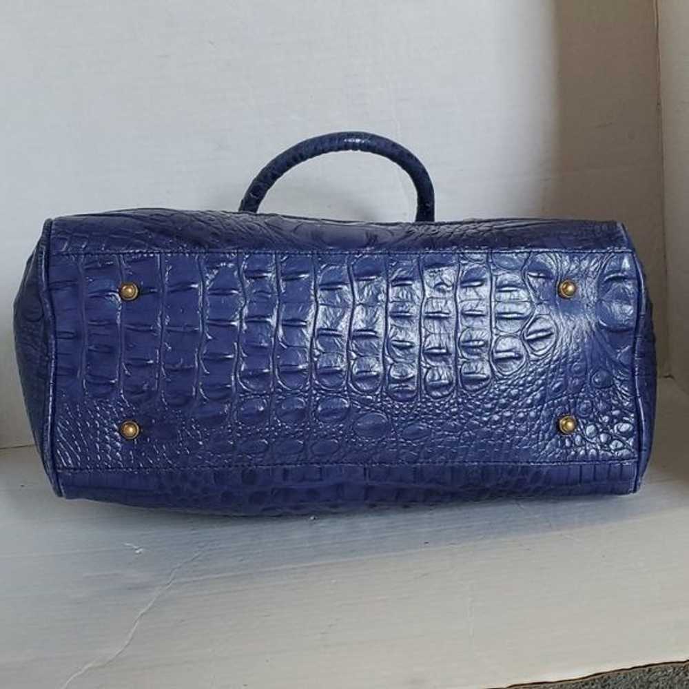 Brahmin Brahmin Blue Reptile Leather Bag Shoulder… - image 5