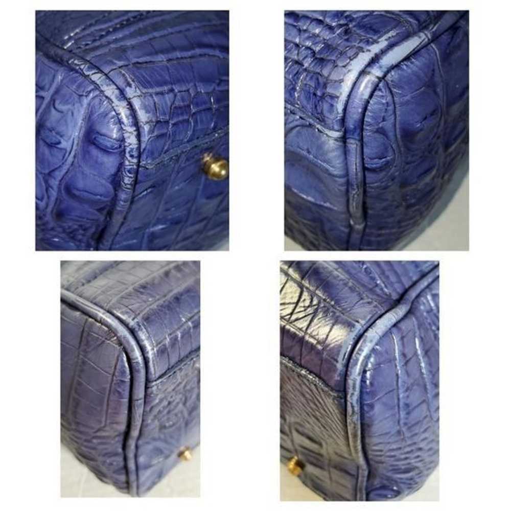 Brahmin Brahmin Blue Reptile Leather Bag Shoulder… - image 6