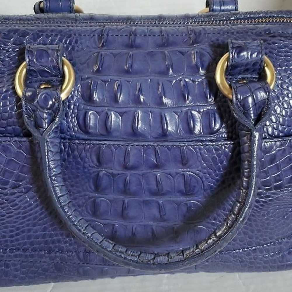 Brahmin Brahmin Blue Reptile Leather Bag Shoulder… - image 7