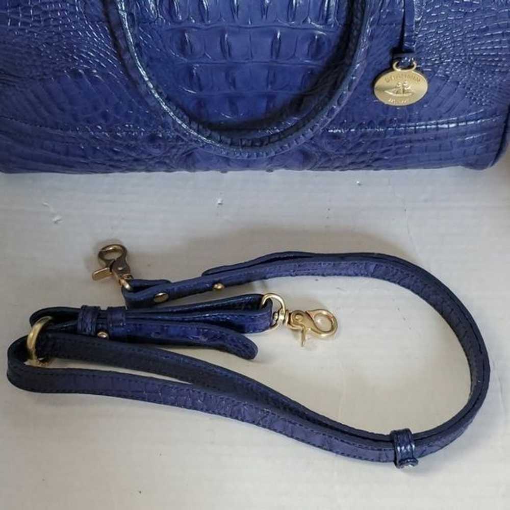 Brahmin Brahmin Blue Reptile Leather Bag Shoulder… - image 9