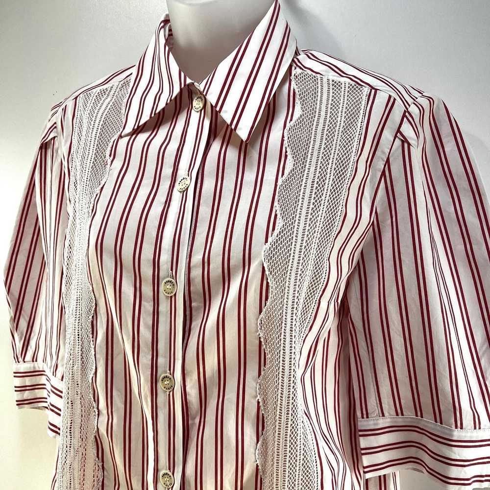 Sandro Sandro Stripe Puff Sleeve Button Up Shirt … - image 2