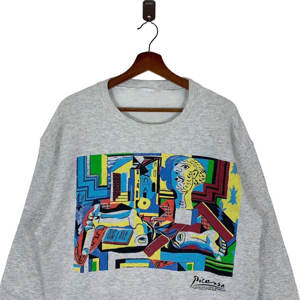 VINTAGE 90S PABLO PICASSO ART PULLOVER CREWNECK - image 2