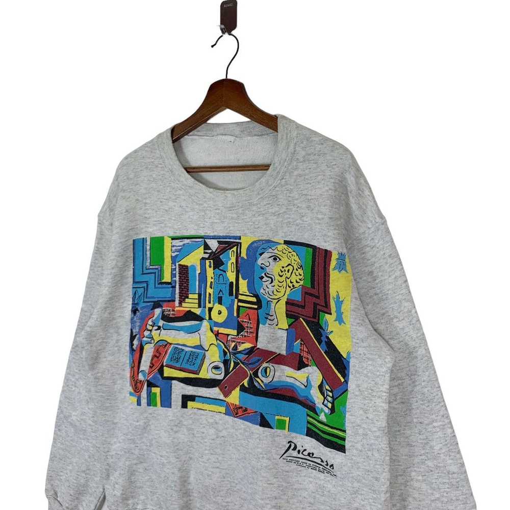 VINTAGE 90S PABLO PICASSO ART PULLOVER CREWNECK - image 3