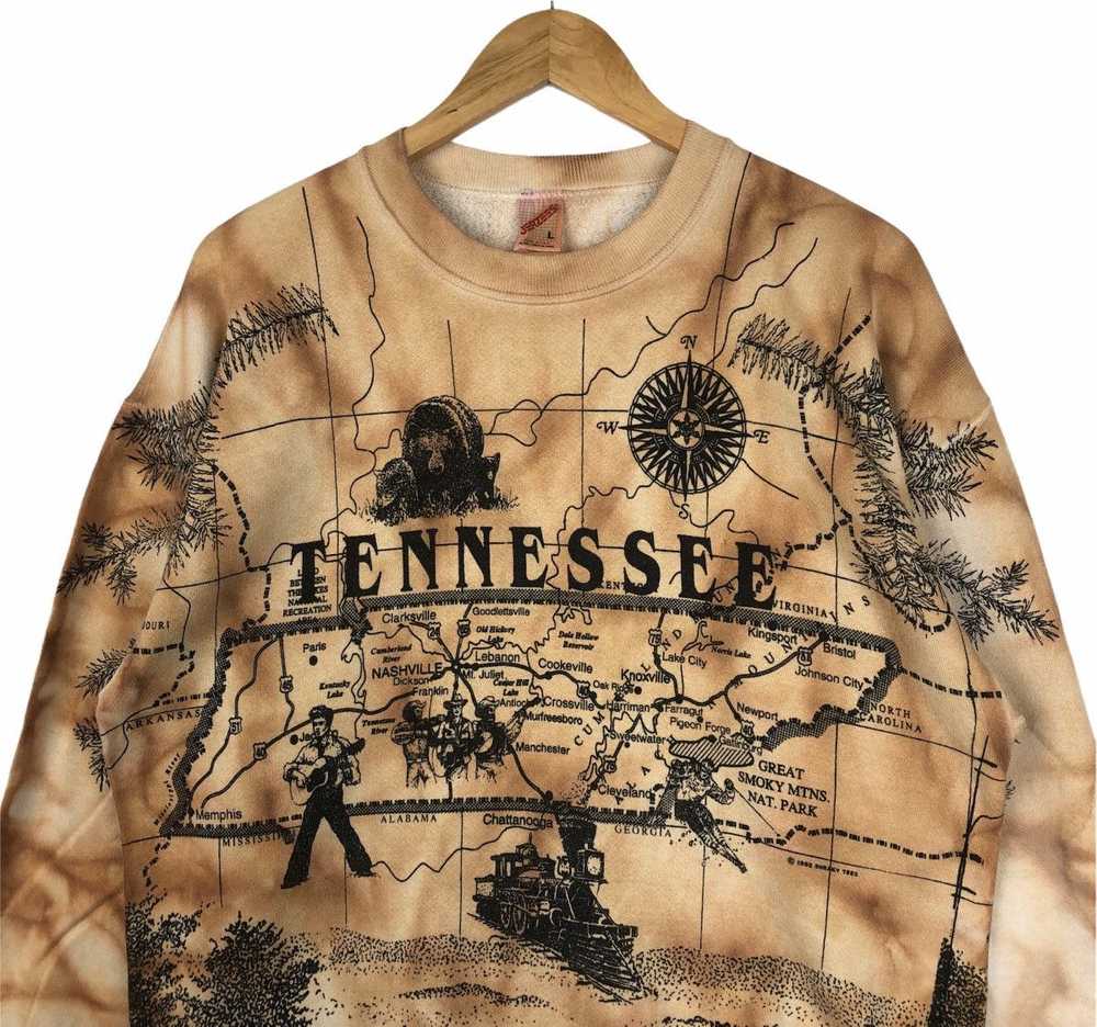 Vintage - 90s TENNESSEE State Map All Over Print … - image 2