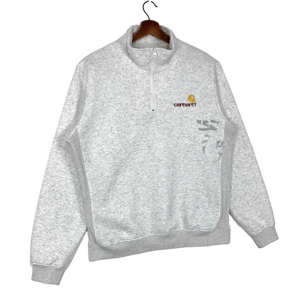 Vintage Carhartt Work In Progress Quarter Zip Swe… - image 3