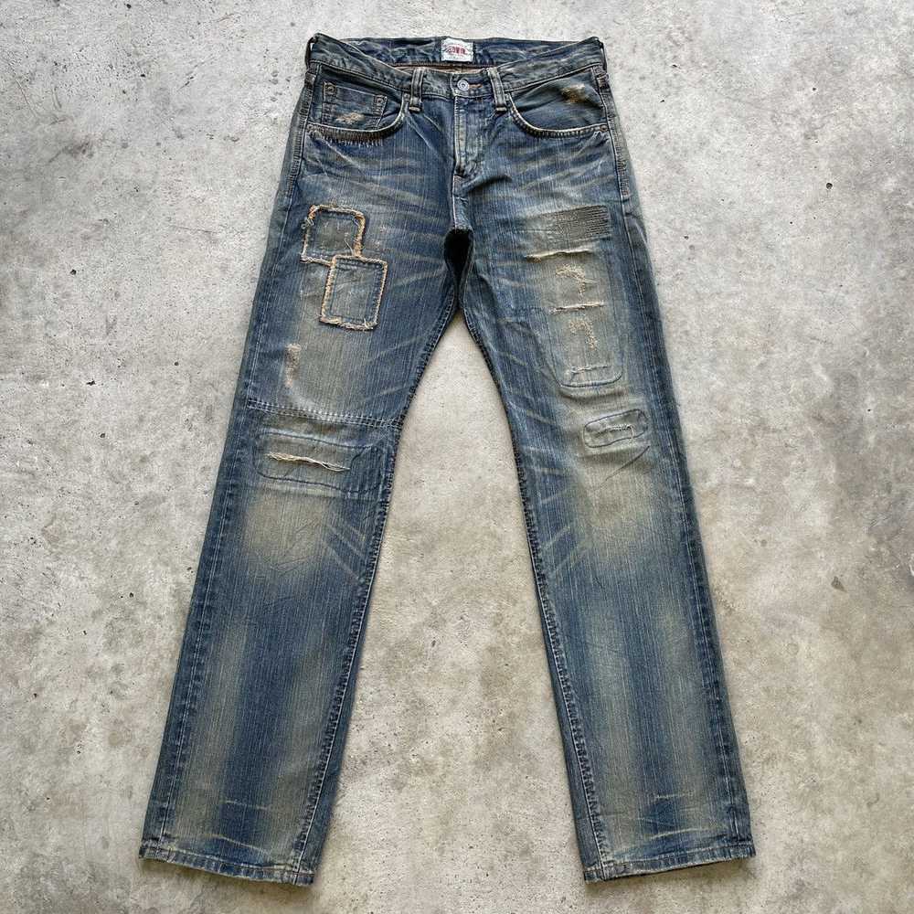 RARE🔥 Vintage RUSTY Edwin Faded Denim Jeans Pant… - image 1