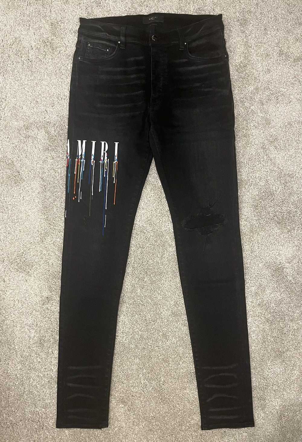 Amiri Amiri Paint Drip Core Logo Jeans - image 1