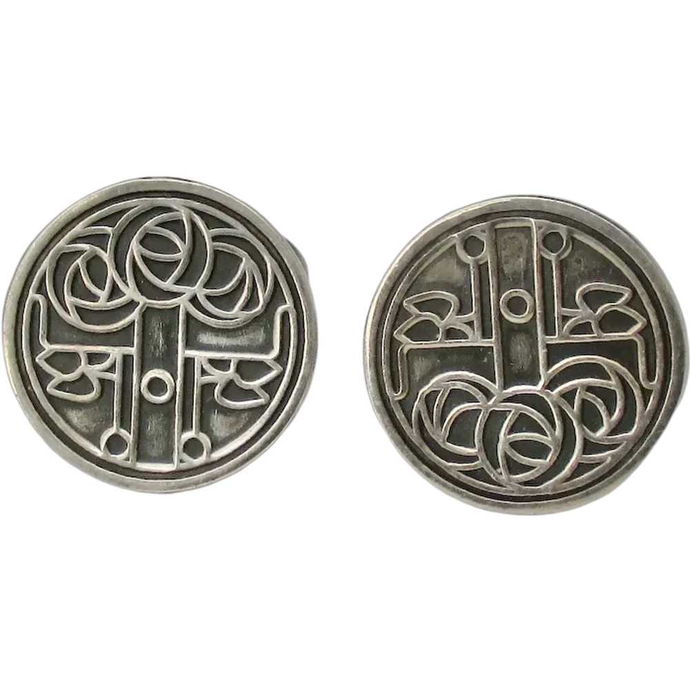 Sterling Silver Secessionist Cufflink - image 1