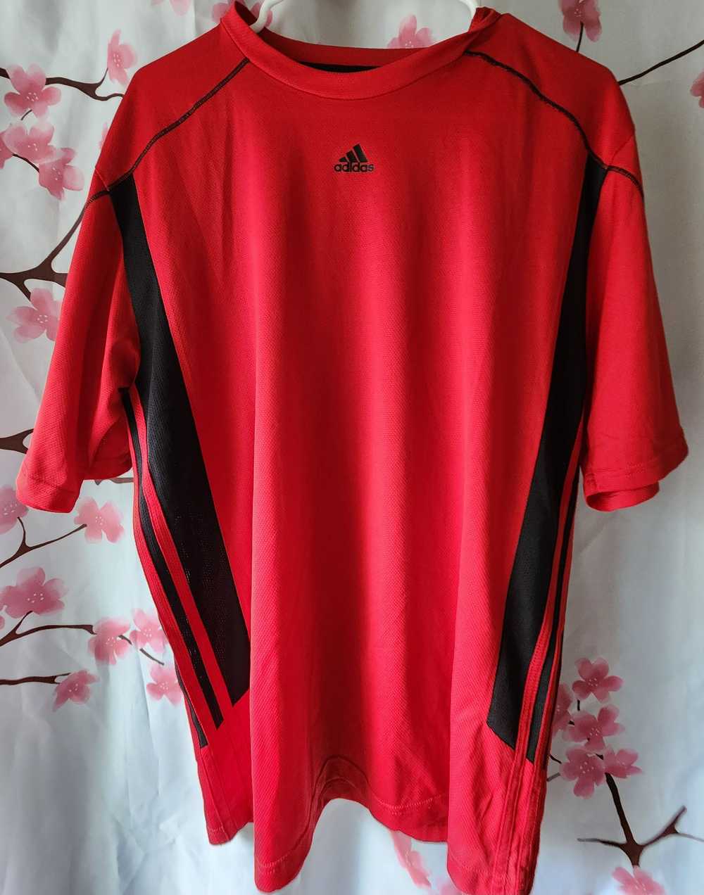 Adidas Adidas Climalite Red Black Logo Short Slee… - image 1