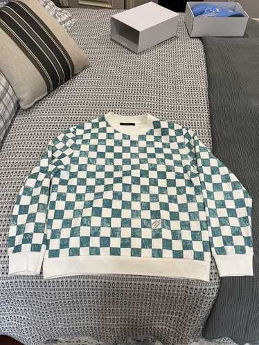 Louis Vuitton Turquoise Checkered Damier Sweater - image 1