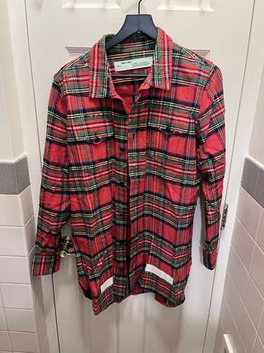 Off-White Off-White Red Distressed Flannel