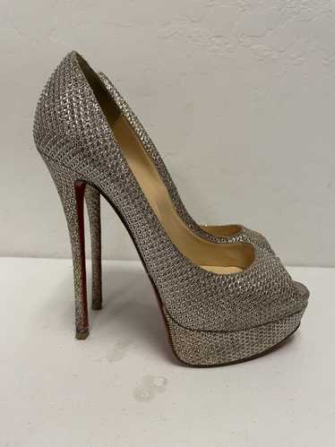 Christian Louboutin Lady Glitter Platform Peep Toe