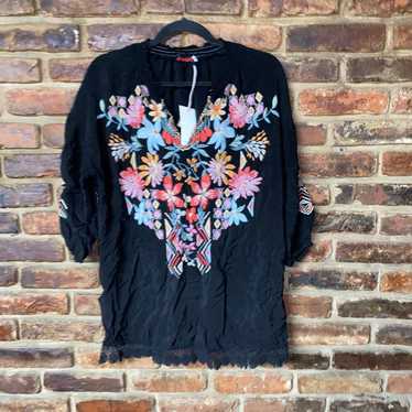 Johnny Was NWT Johnny Was Black Floral Embroidered