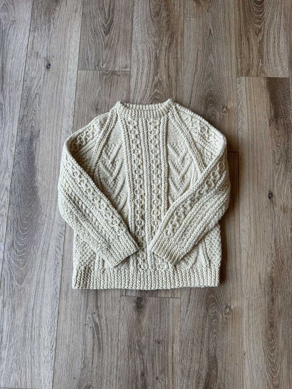 Coloured Cable Knit Sweater × Handknit × Vintage … - image 1