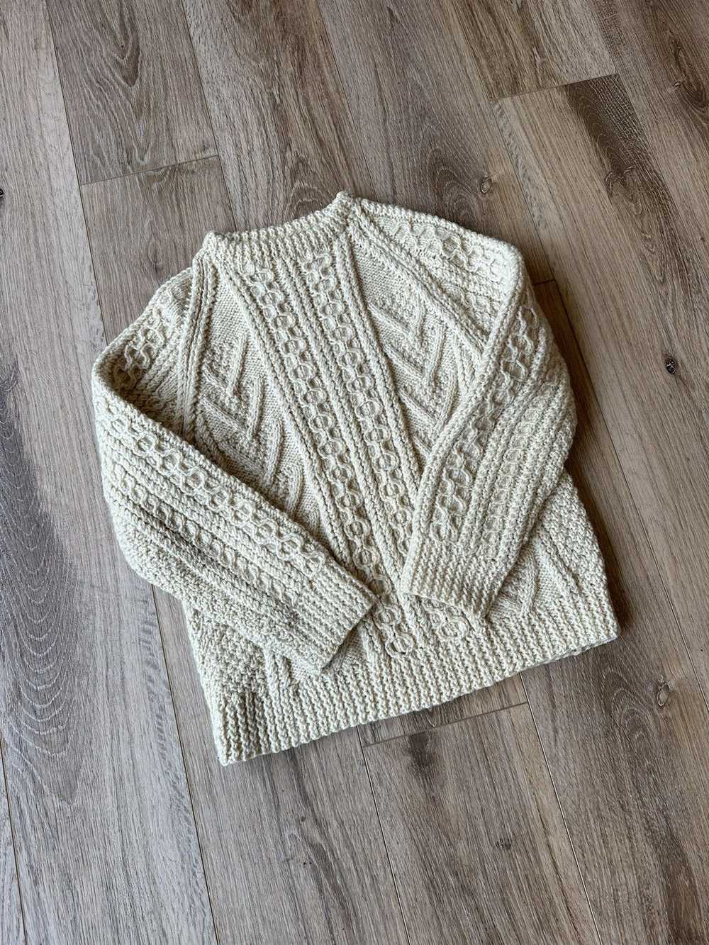 Coloured Cable Knit Sweater × Handknit × Vintage … - image 2