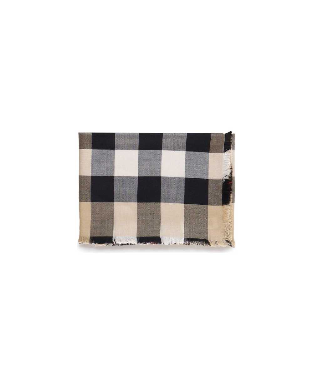 Burberry House Check Printed Frayed-edge Scarf - image 1