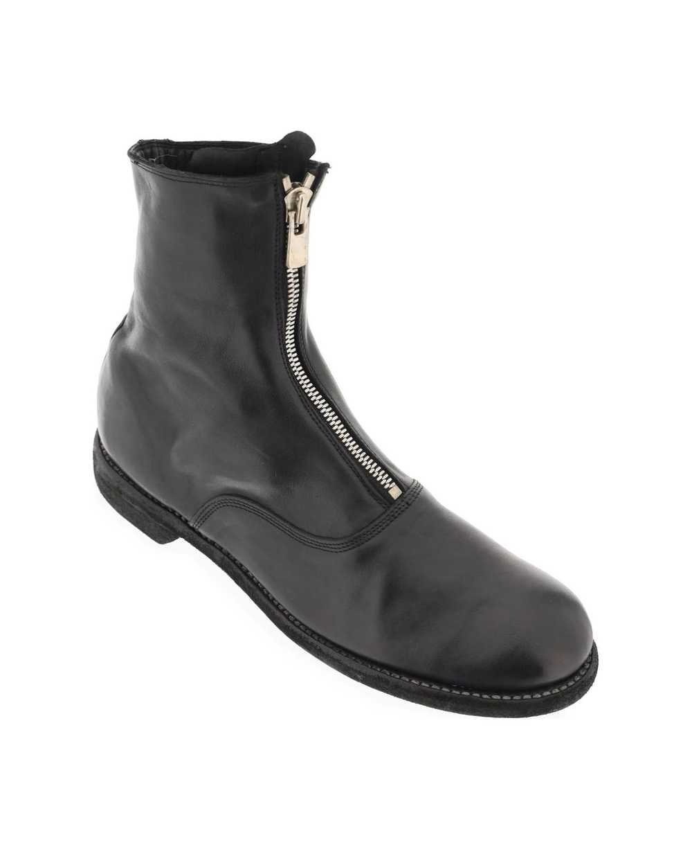 Guidi Front Zip Leather Ankle Boots - image 4