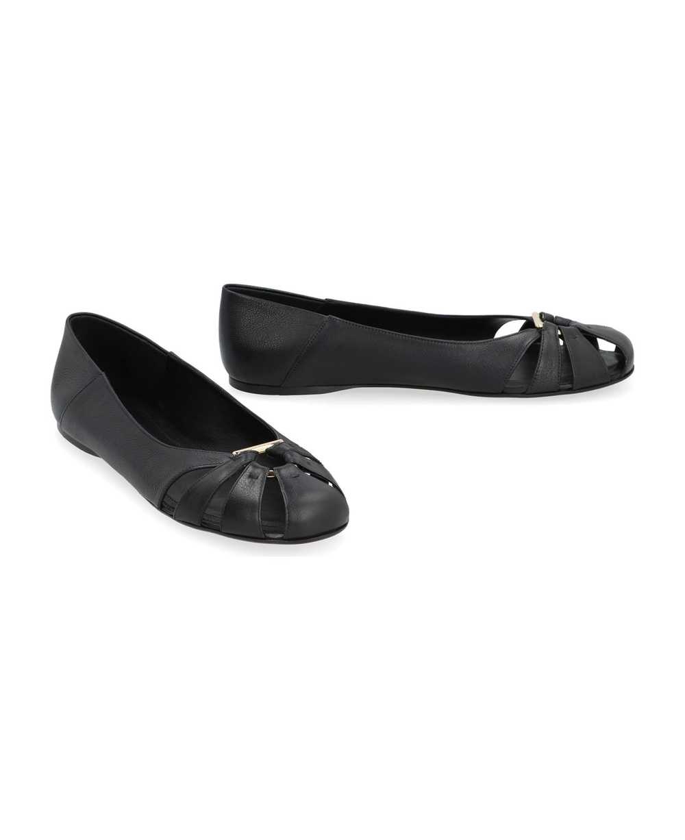 FERRAGAMO Leather Ballet Flats - image 3