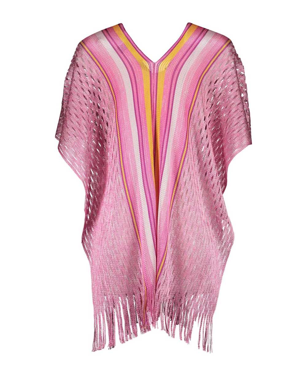 Missoni Fringed Knit Poncho - image 2