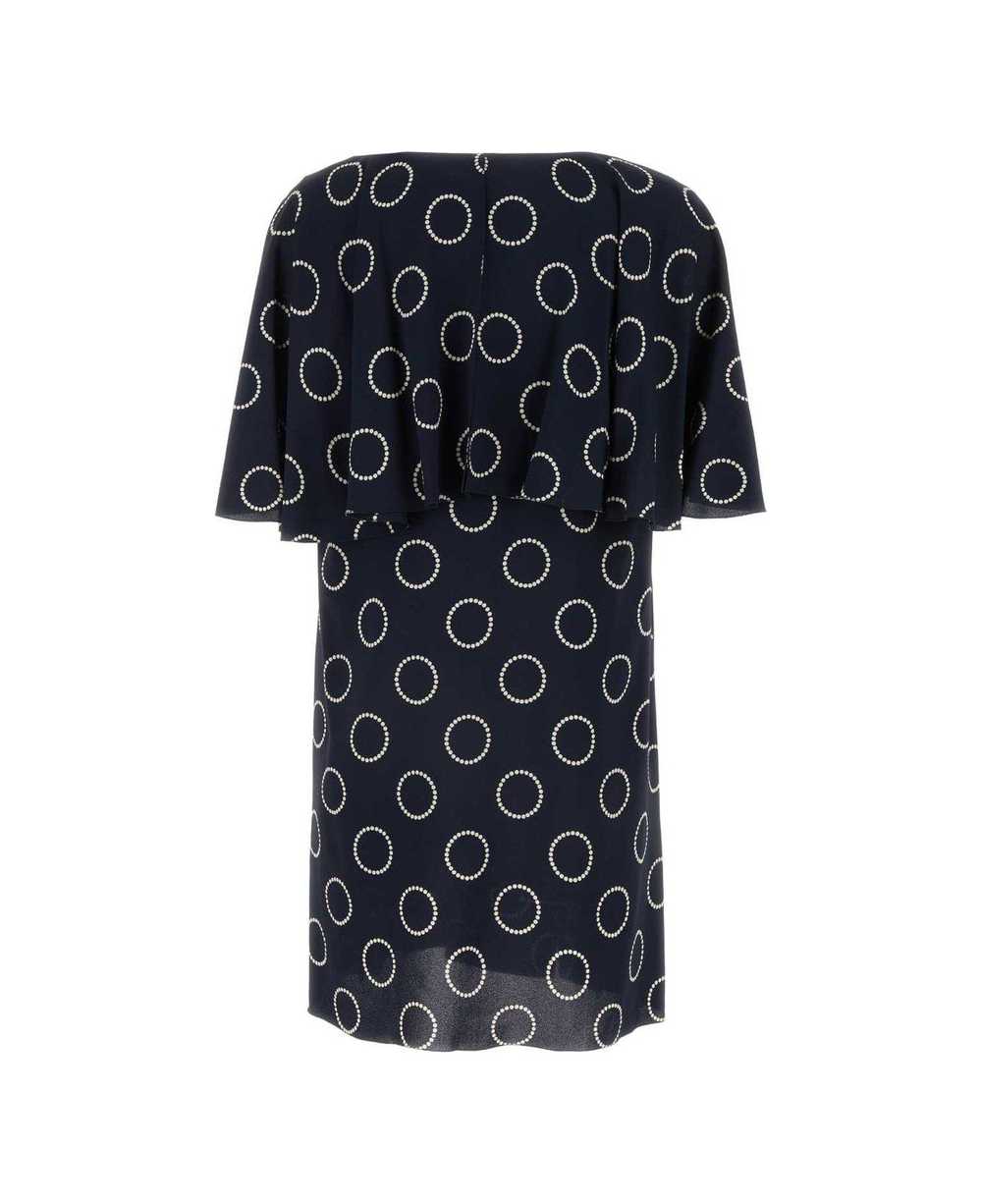 Prada Polka Dot V-neck Crepe Mini Dress - image 2