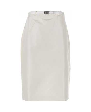 Prada White Midi Skirt With Belt