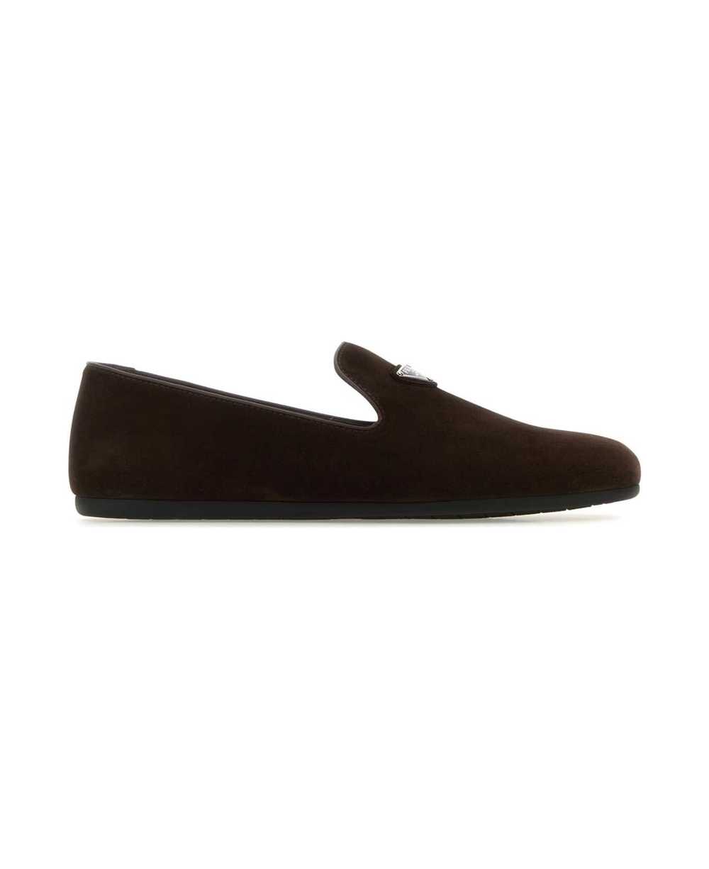 Prada Dark Brown Suede Loafers - image 1