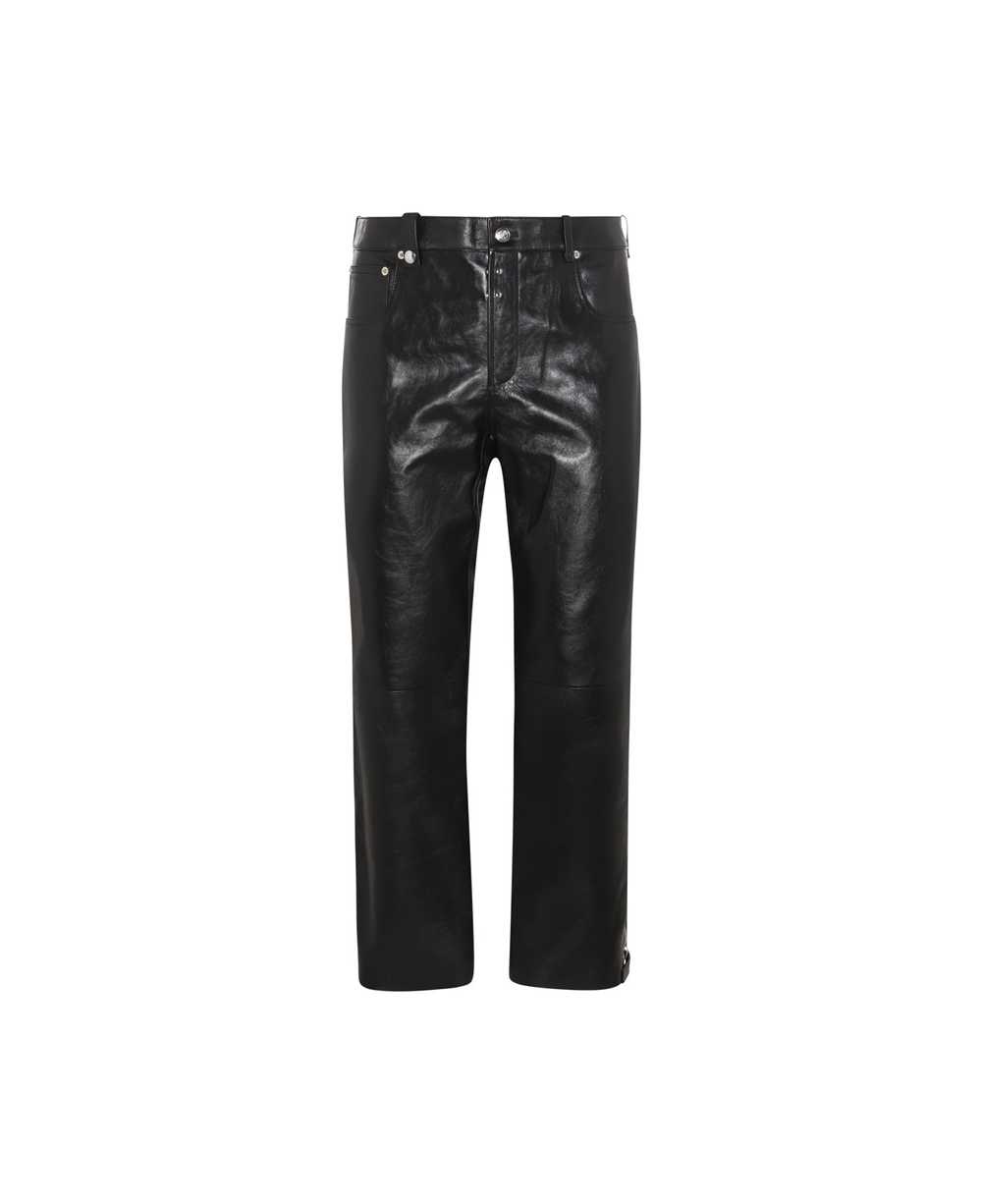 Alexander McQueen Black Leather Biker Pants - image 2