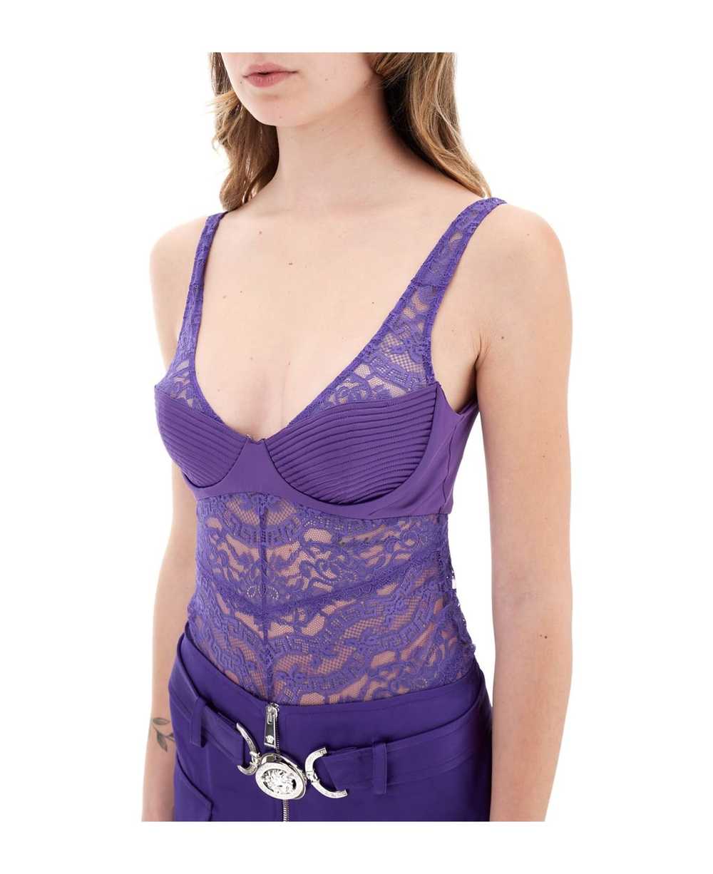 VERSACE Satin And Lace Bodysuit - image 4