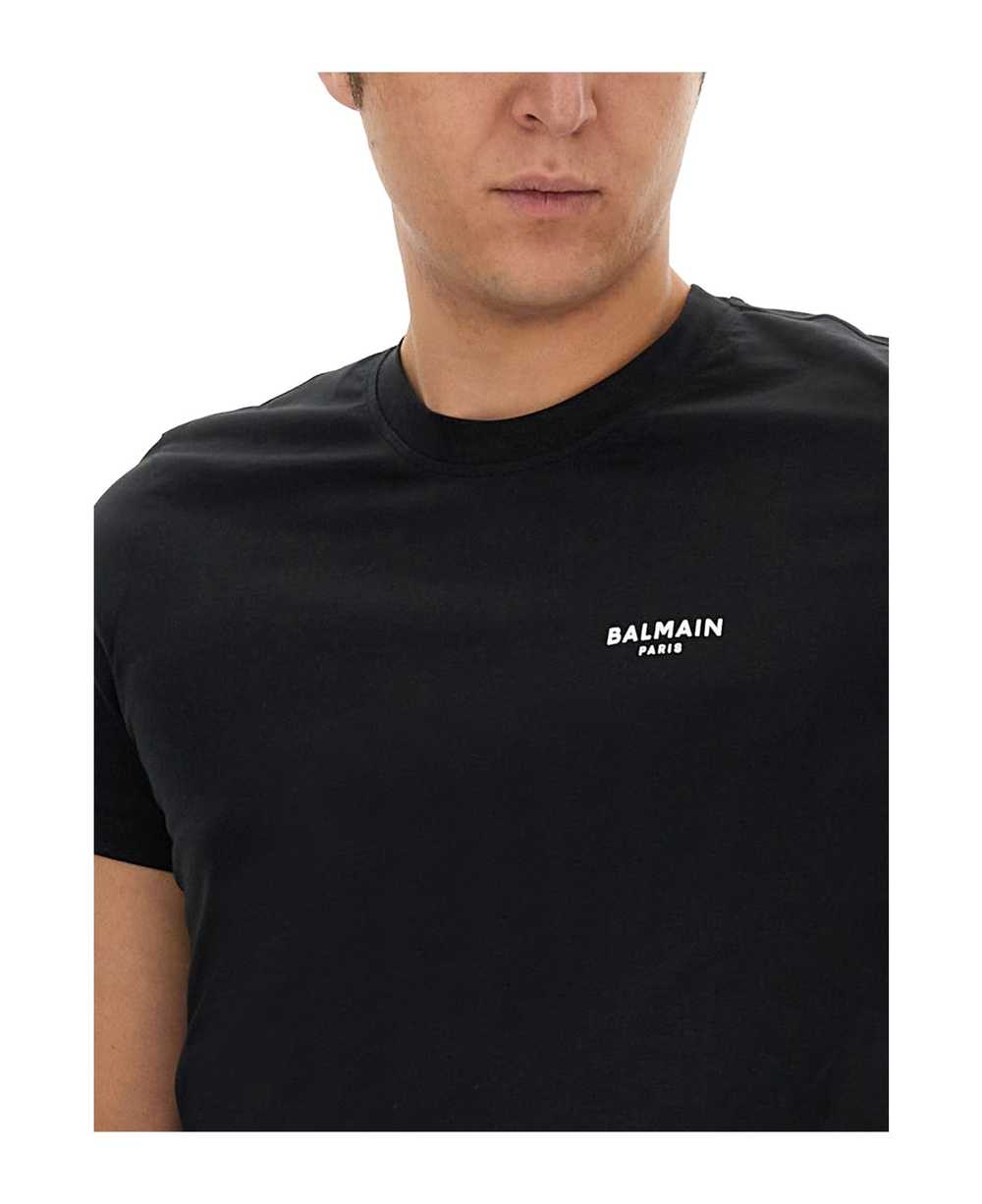 Balmain Flocked Logo T-shirt - image 3