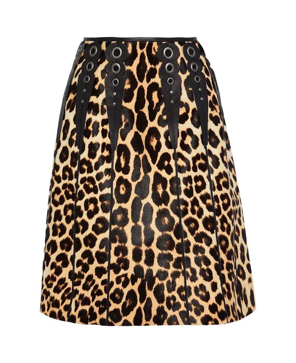 Bottega Veneta Leopard Print Calf Hair Skirt - image 1