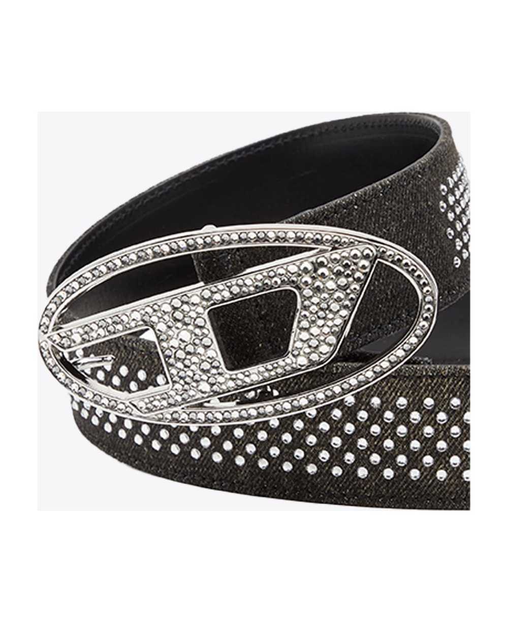 Diesel Oval D Logo B-1dr Strass Black denim and l… - image 3