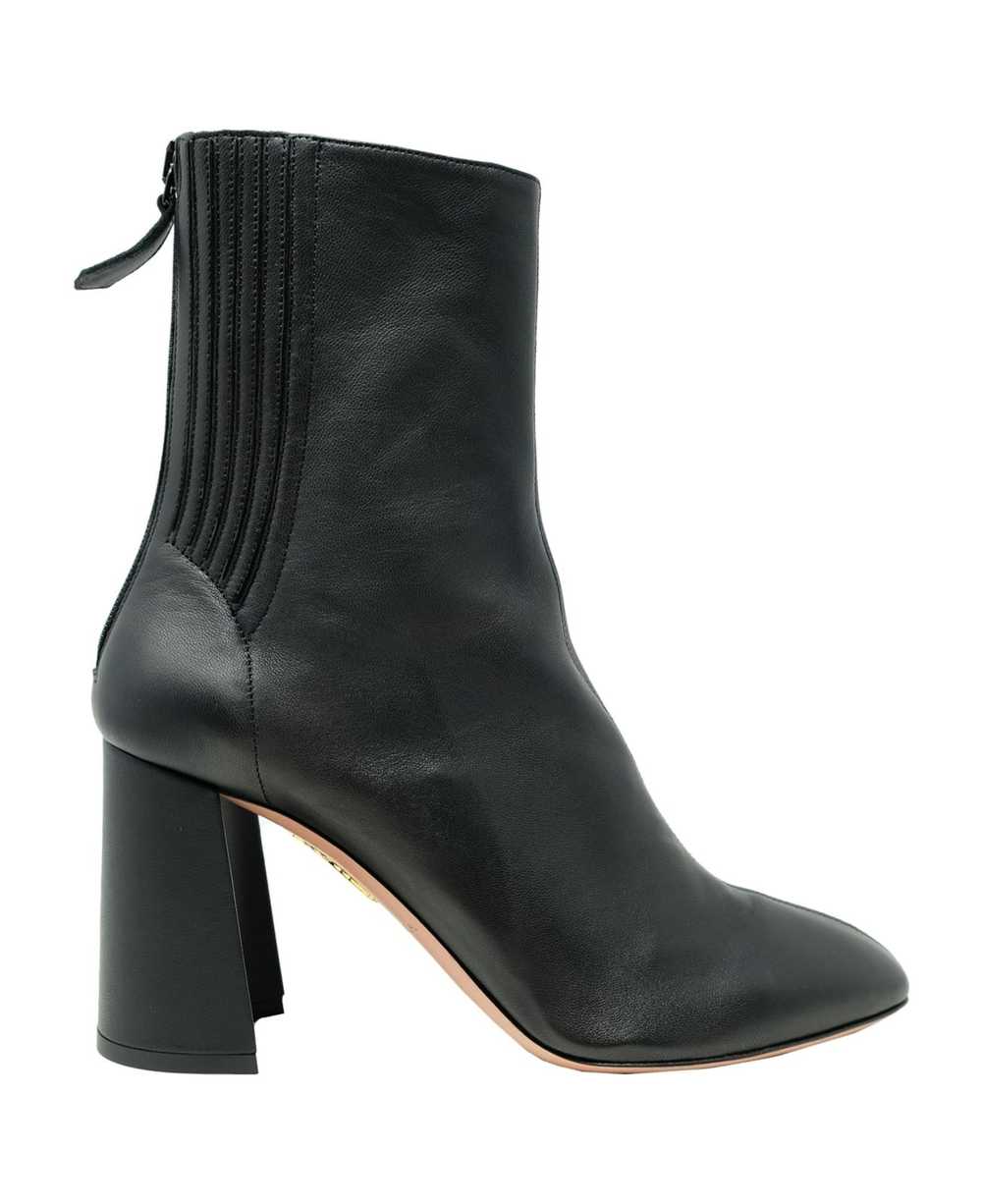 Aquazzura Nappa Black Leather Tres St Honore Boot… - image 1