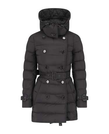 Burberry Long Black Belted Down Jacket With Remova