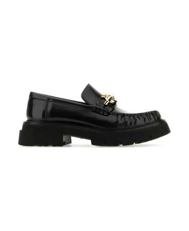 FERRAGAMO Black Leather Ingrid Loafers